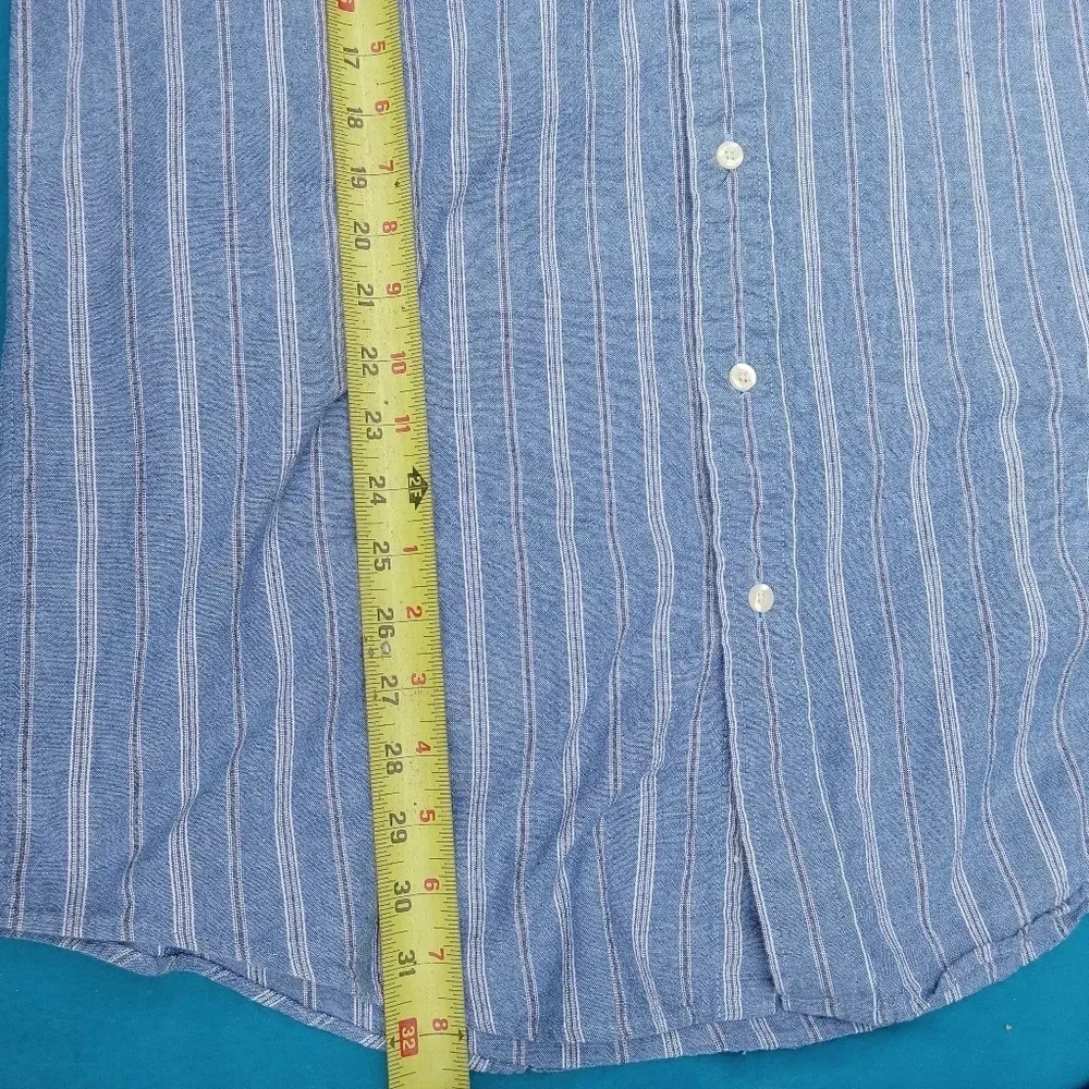 Consensus Vintage Chambray Button Down Blue Verti… - image 7